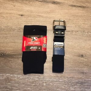 🌟SOLD🌟Baseball Long Socks & Navy Belt • NWT • YS
